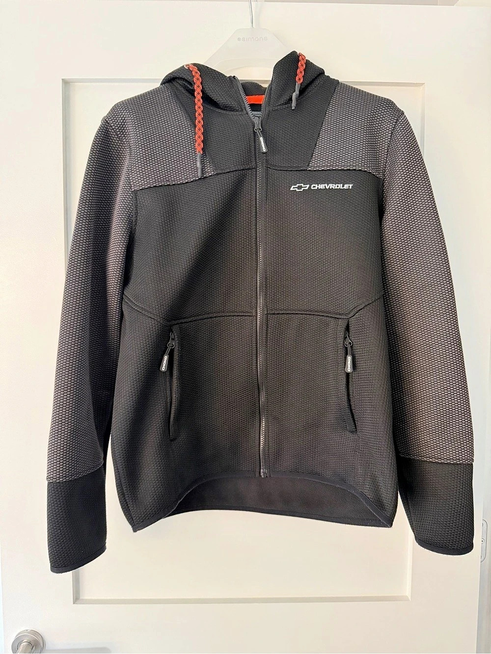 Choko Powered Up Men's Black Hooded Jacket Size Chevrolet Medium Like New
